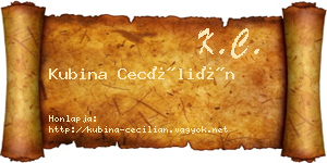 Kubina Cecílián névjegykártya